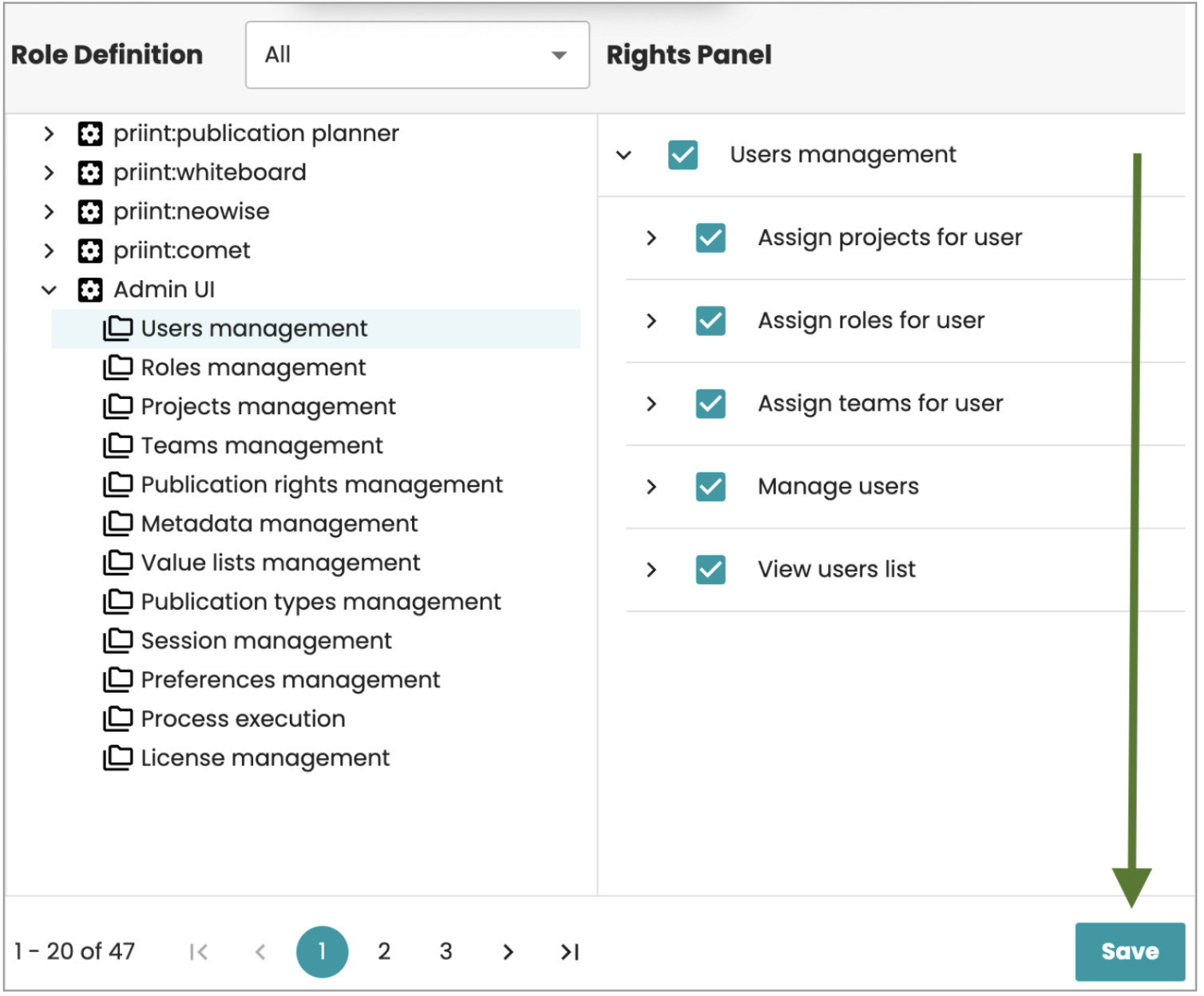 List roles